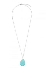 Silver Turquoise Drop Necklace