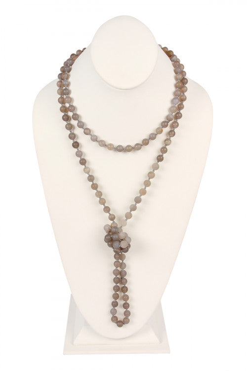 Grey Agate Flapper Necklace