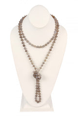 Grey Agate Flapper Necklace
