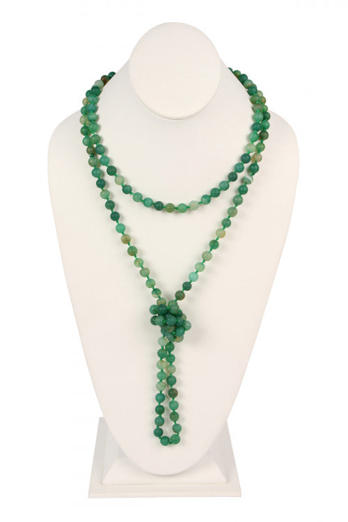 Green Agate Flapper Necklace