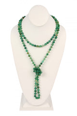 Green Agate Flapper Necklace
