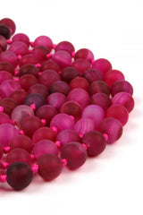 Fuchsia Agate Flapper Necklace