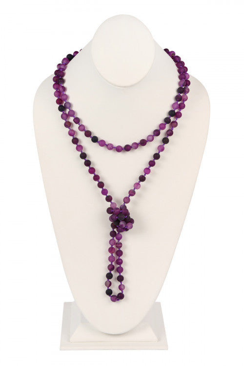 Purple Agate Flapper Necklace
