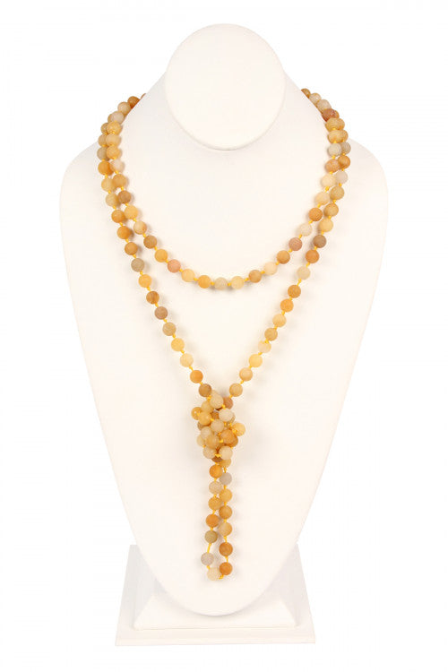 Matte Yellow Jade Flapper Necklace