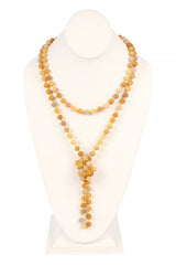 Matte Yellow Jade Flapper Necklace
