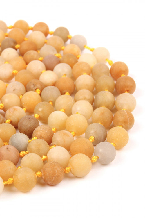 Matte Yellow Jade Flapper Necklace