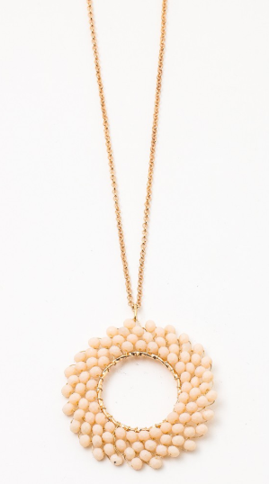 Pale Pink Bead Nest Necklace