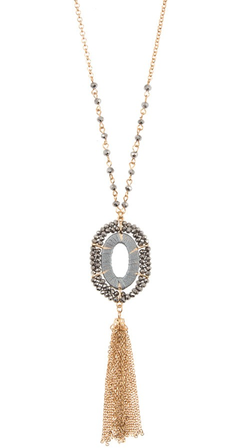 Hematite Tassel Pendant Necklace